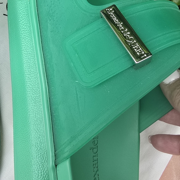 Alexander McQueen Green rubber sandals shoes size 40E. Thi main image 4